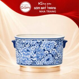 Áng Chữ Nhật Cắm Hoa Men Lam Vẽ Tay Hoa Mẫu Đơn Lam NT-LH15 - Ảnh đại diện