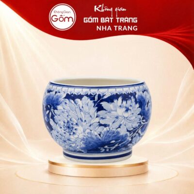 Bình Hoa Bát Tràng Dáng Tròn Vẽ Cúc Đại Hoa Men Lam NT-LH09 - Ảnh đại diện