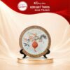 Đĩa cảnh gốm sứ Bát Tràng trang trí Đào Hoa Khai Phúc đắp nổi 40cm NT-DBT04