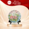 Đĩa sứ trưng bày họa tiết vườn xuân đắp nổi vẽ màu 30cm NT-DBT01