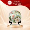Đĩa sứ trưng bày họa tiết vũ điệu đầm sen đắp nổi vẽ màu 30cm NT-DBT03