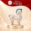 Tượng ngựa dáng cao gốm sứ Bát Tràng men tiêu vẽ hoa kích thước H16.5 x R6.5 x D13.5cm NT-TGS03 - Ảnh đại diện
