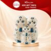 Tượng Tam Niệm gốm sứ Bát Tràng men tiêu vẽ hoa kích thước H13.5 x R9 x D12cm NT-TGS06 - Ảnh đại diện