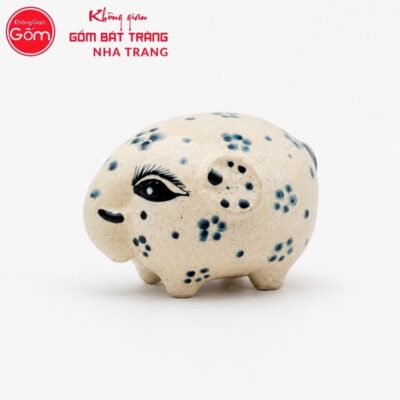 Tượng voi có vòi cụp gốm sứ Bát Tràng men tiêu vẽ hoa kích thước H8.5 x R9.5 x D15cm NT-TGS07 - Chi tiết 1